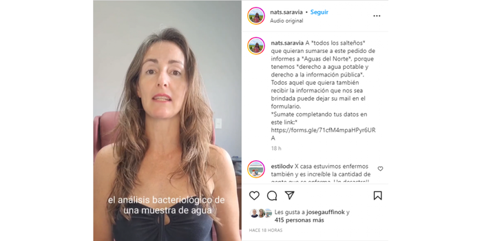 Encontraron materia fecal y salmonella en una muestra de agua en Salta