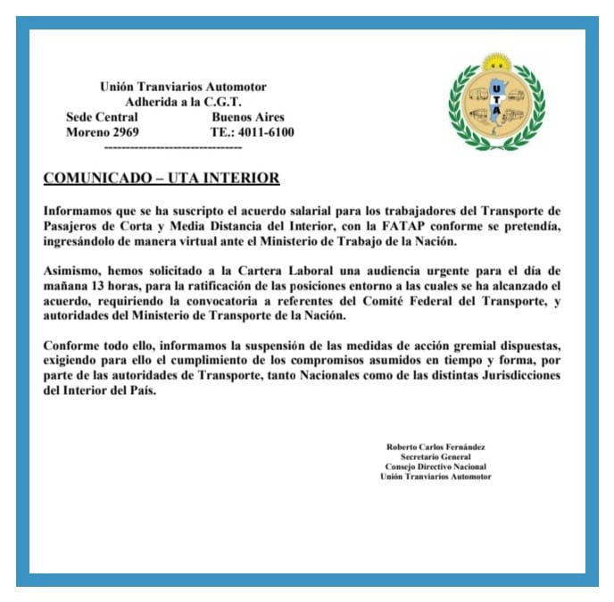 Hubo acuerdo salarial y se levantó el paro de transporte público